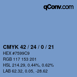 Color code: CMYK 42 / 24 / 0 / 21 | qconv.com