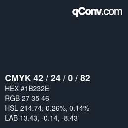 Color code: CMYK 42 / 24 / 0 / 82 | qconv.com