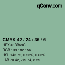Color code: CMYK 42 / 24 / 35 / 6 | qconv.com