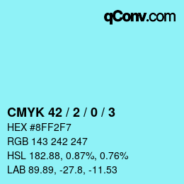 カラーコード: CMYK 42 / 2 / 0 / 3 | qconv.com