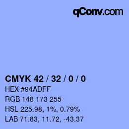 カラーコード: CMYK 42 / 32 / 0 / 0 | qconv.com
