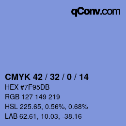 Código de color: CMYK 42 / 32 / 0 / 14 | qconv.com