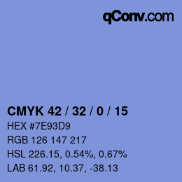 Color code: CMYK 42 / 32 / 0 / 15 | qconv.com