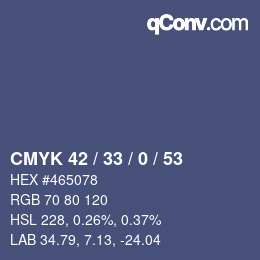 Código de color: CMYK 42 / 33 / 0 / 53 | qconv.com