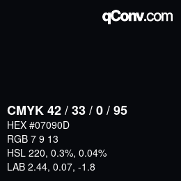 Color code: CMYK 42 / 33 / 0 / 95 | qconv.com