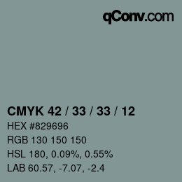 Color code: CMYK 42 / 33 / 33 / 12 | qconv.com