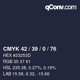 カラーコード: CMYK 42 / 39 / 0 / 76 | qconv.com