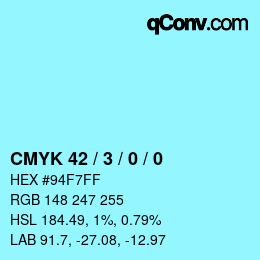 Color code: CMYK 42 / 3 / 0 / 0 | qconv.com