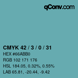 Código de color: CMYK 42 / 3 / 0 / 31 | qconv.com