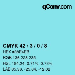 カラーコード: CMYK 42 / 3 / 0 / 8 | qconv.com