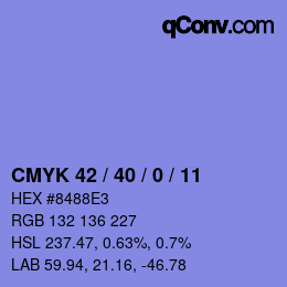 Código de color: CMYK 42 / 40 / 0 / 11 | qconv.com