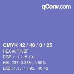 Código de color: CMYK 42 / 40 / 0 / 25 | qconv.com