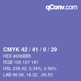 Código de color: CMYK 42 / 41 / 0 / 29 | qconv.com