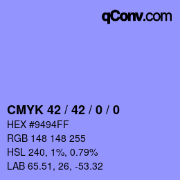 カラーコード: CMYK 42 / 42 / 0 / 0 | qconv.com