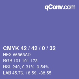 カラーコード: CMYK 42 / 42 / 0 / 32 | qconv.com