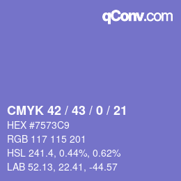 Color code: CMYK 42 / 43 / 0 / 21 | qconv.com