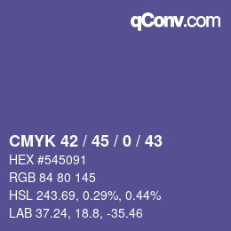 Farbcode: CMYK 42 / 45 / 0 / 43 | qconv.com