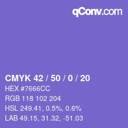 Color code: CMYK 42 / 50 / 0 / 20 | qconv.com