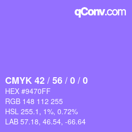 Color code: CMYK 42 / 56 / 0 / 0 | qconv.com