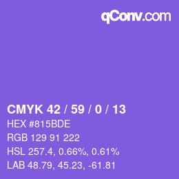 Color code: CMYK 42 / 59 / 0 / 13 | qconv.com