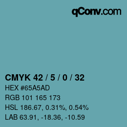 Color code: CMYK 42 / 5 / 0 / 32 | qconv.com
