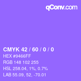 Color code: CMYK 42 / 60 / 0 / 0 | qconv.com