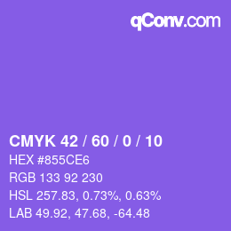 颜色代码: CMYK 42 / 60 / 0 / 10 | qconv.com