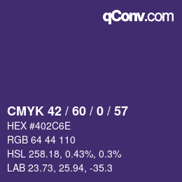 颜色代码: CMYK 42 / 60 / 0 / 57 | qconv.com