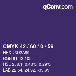 カラーコード: CMYK 42 / 60 / 0 / 59 | qconv.com