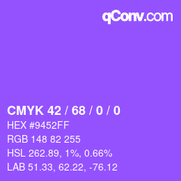 Color code: CMYK 42 / 68 / 0 / 0 | qconv.com