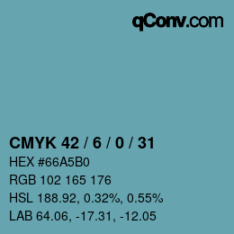 颜色代码: CMYK 42 / 6 / 0 / 31 | qconv.com