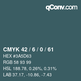 颜色代码: CMYK 42 / 6 / 0 / 61 | qconv.com