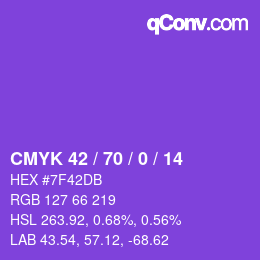 カラーコード: CMYK 42 / 70 / 0 / 14 | qconv.com