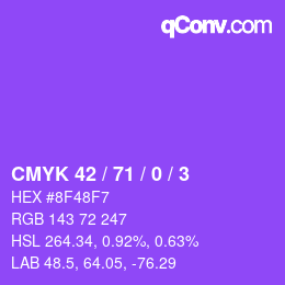 Color code: CMYK 42 / 71 / 0 / 3 | qconv.com