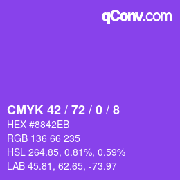 Color code: CMYK 42 / 72 / 0 / 8 | qconv.com