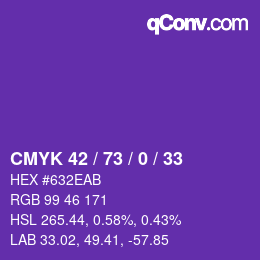 Color code: CMYK 42 / 73 / 0 / 33 | qconv.com