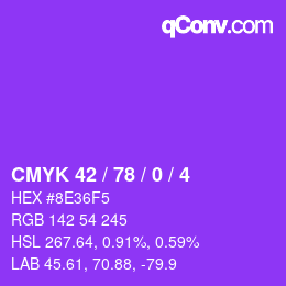 颜色代码: CMYK 42 / 78 / 0 / 4 | qconv.com