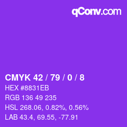 Color code: CMYK 42 / 79 / 0 / 8 | qconv.com