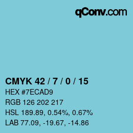 Color code: CMYK 42 / 7 / 0 / 15 | qconv.com