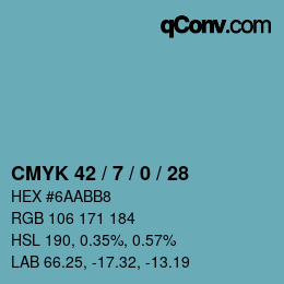 Color code: CMYK 42 / 7 / 0 / 28 | qconv.com