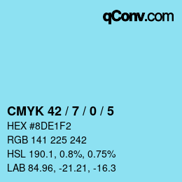 Color code: CMYK 42 / 7 / 0 / 5 | qconv.com