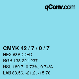 Color code: CMYK 42 / 7 / 0 / 7 | qconv.com