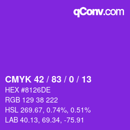 Color code: CMYK 42 / 83 / 0 / 13 | qconv.com