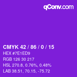 Color code: CMYK 42 / 86 / 0 / 15 | qconv.com