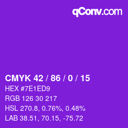 Color code: CMYK 42 / 86 / 0 / 15 | qconv.com