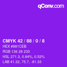 Farbcode: CMYK 42 / 88 / 0 / 8 | qconv.com