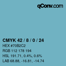 Color code: CMYK 42 / 8 / 0 / 24 | qconv.com