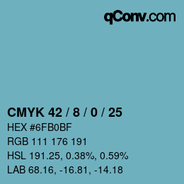 Color code: CMYK 42 / 8 / 0 / 25 | qconv.com