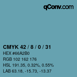 Color code: CMYK 42 / 8 / 0 / 31 | qconv.com