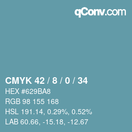 颜色代码: CMYK 42 / 8 / 0 / 34 | qconv.com